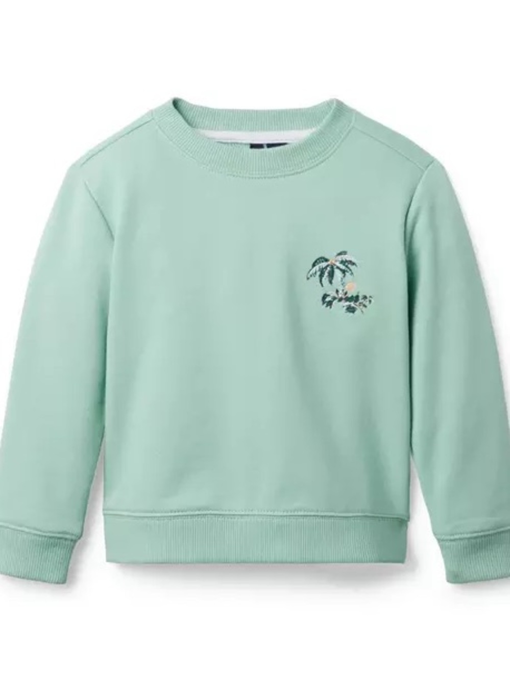 Janie and Jacks Boys Embroidered Palm Print Crew Neck Sweatshirt